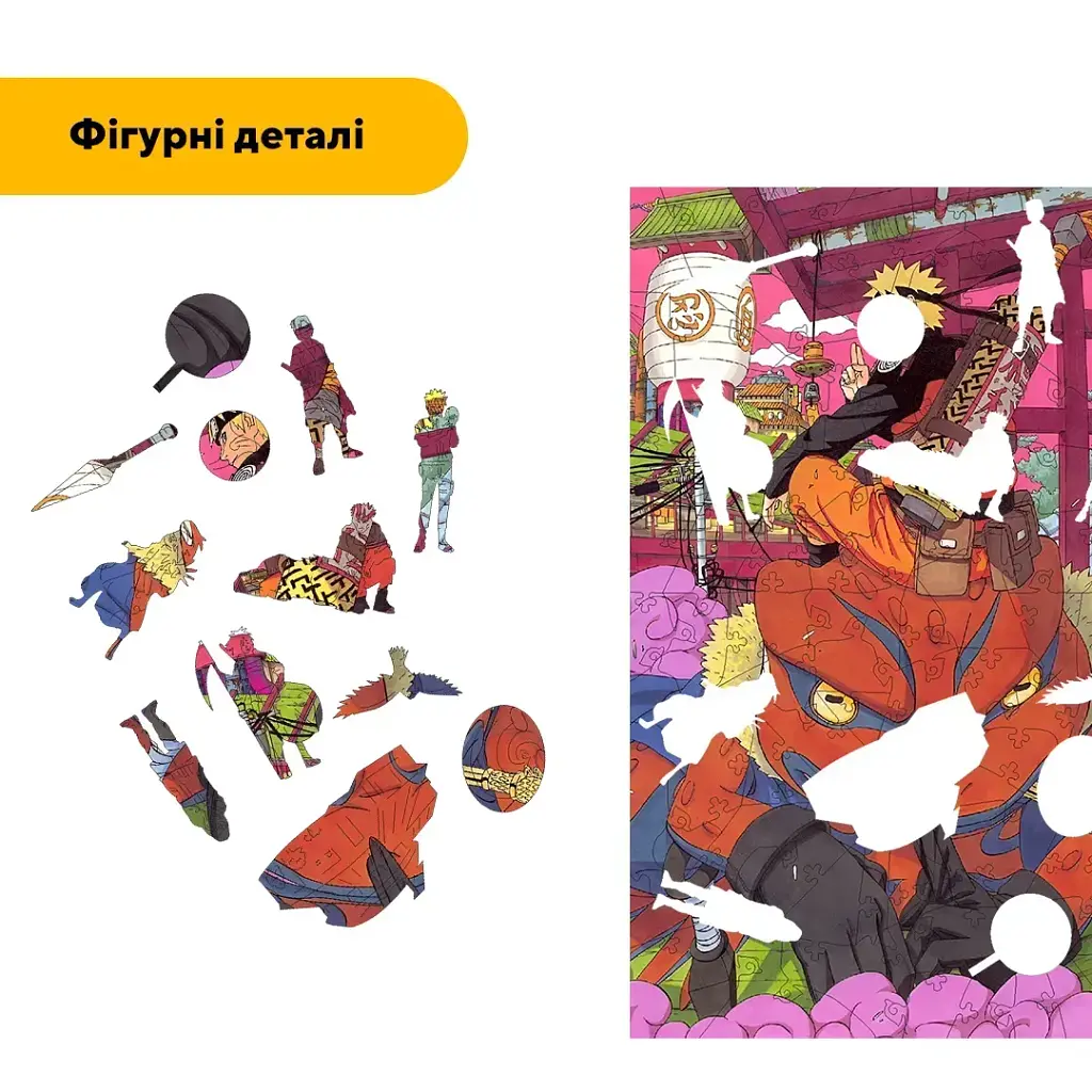 Дерев'яний фігурний пазл puzzlean Стрибок над листом, А3, Дерев'яна коробка 200 елементів - фото 3