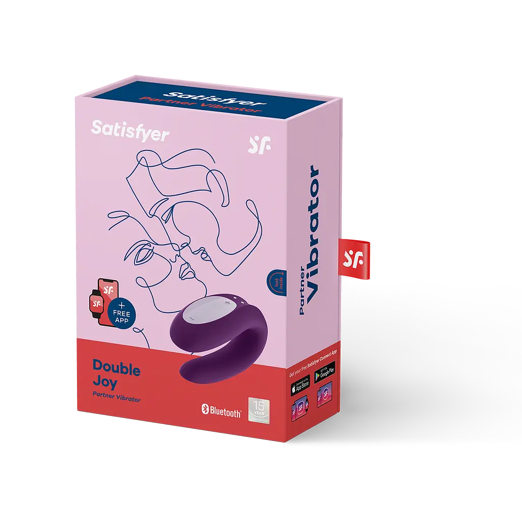 Вибратор для пары Satisfyer Double Joy Partner 9.1 см фиолетовый - фото 6