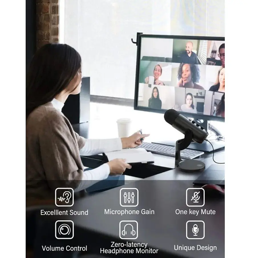 Професійний студійний конденсаторний мікрофон Jmary MCPW8 USB Black - фото 14