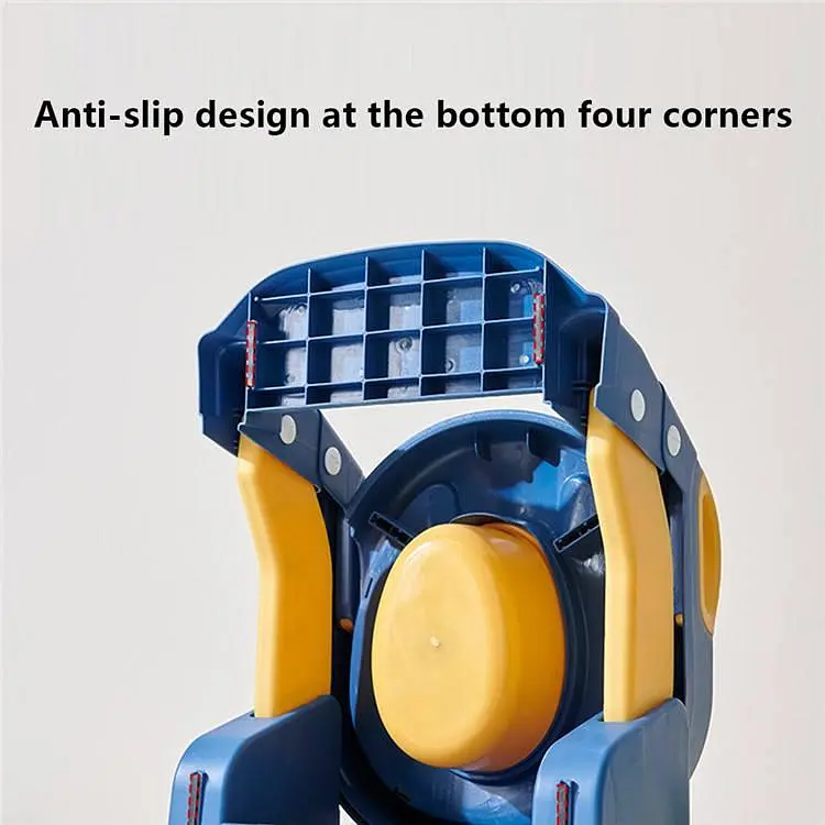 Дитяче складане сидіння на унітаз зі сходинками та ручками 2в1 + Горщик Жовто-синій - фото 9