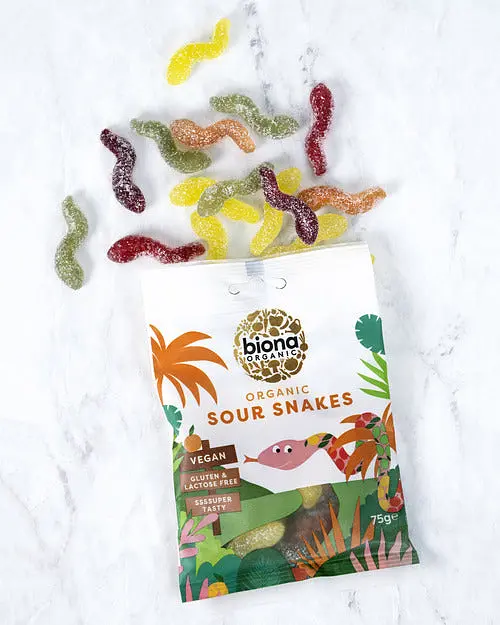 Жевательные конфеты Biona Organic Sour Snakes 75 г - фото 2