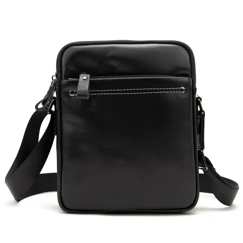 Месенджер кожаный чорний Tiding Bag 8713A - фото 3