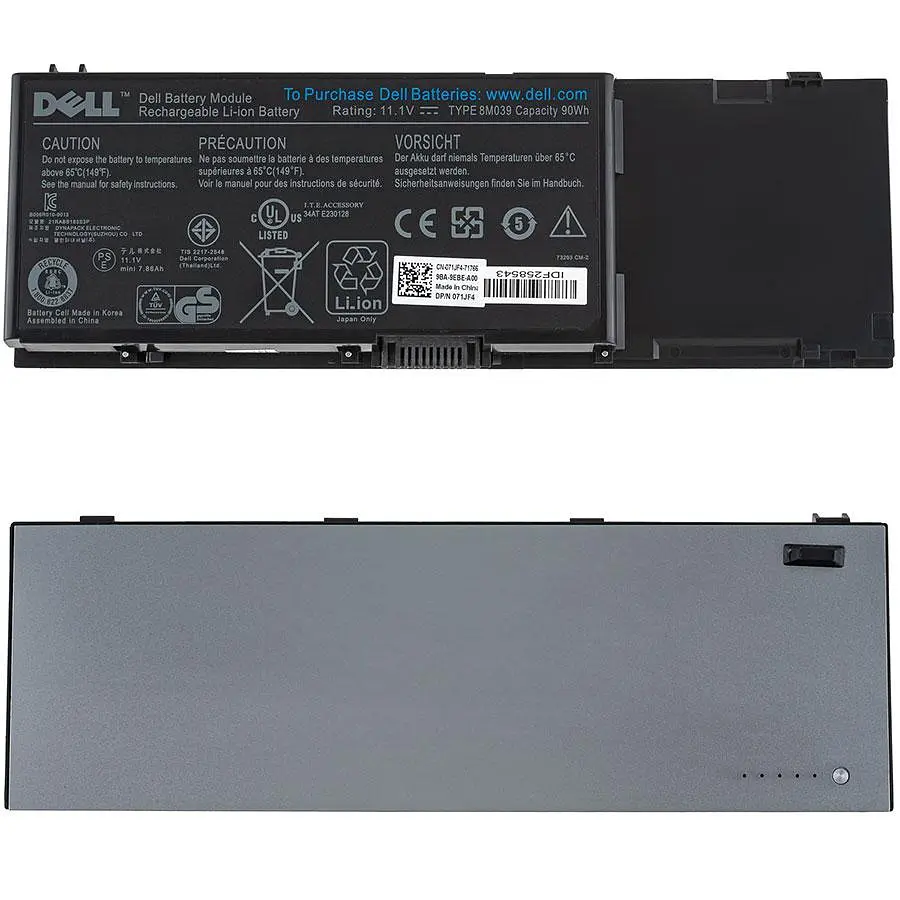 Батарея для ноутбука Dell 4P887 (Precision M6500) 11.1V 8400mAh Сріблястий - фото 2