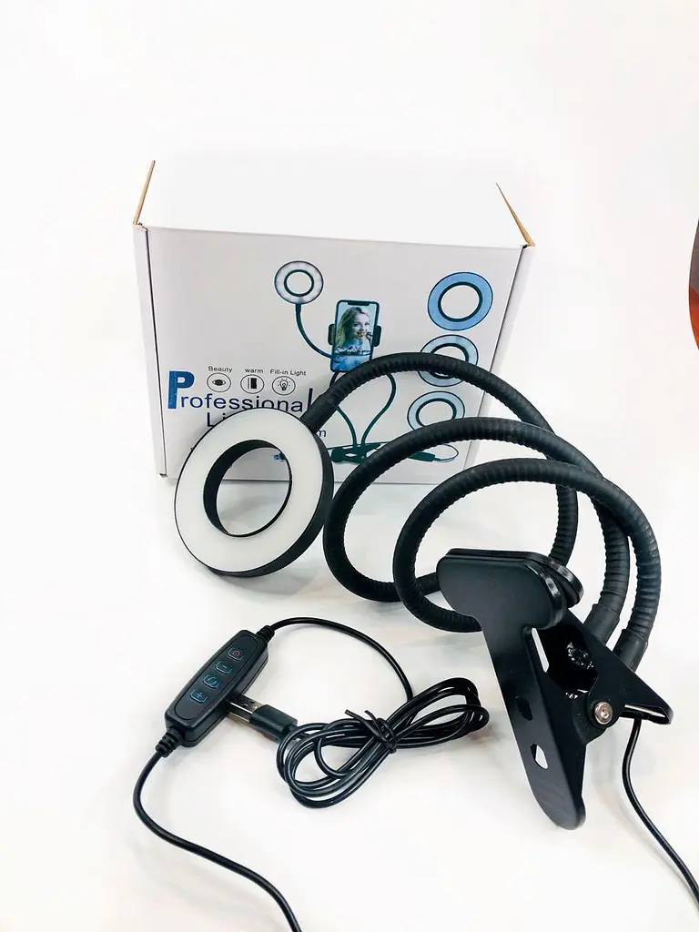 Кольцевая лампа 2in1 с держателем для телефона 9 см - фото 2