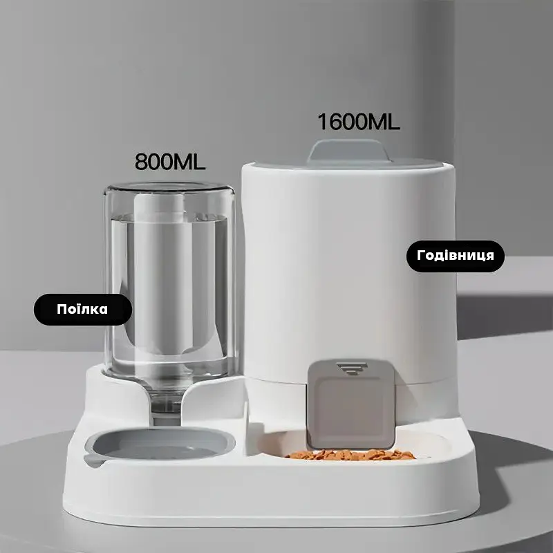 Автоматична годівниця для кішок Pet Feeder 054 з напувалкою, Синій - фото 3