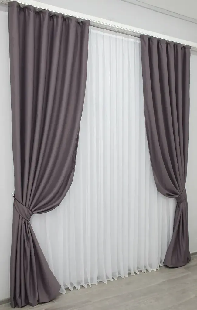 Комплект штор VR-Textil Midnight блекаут 2 шт 150x290 см марсала (1231ш) - фото 3