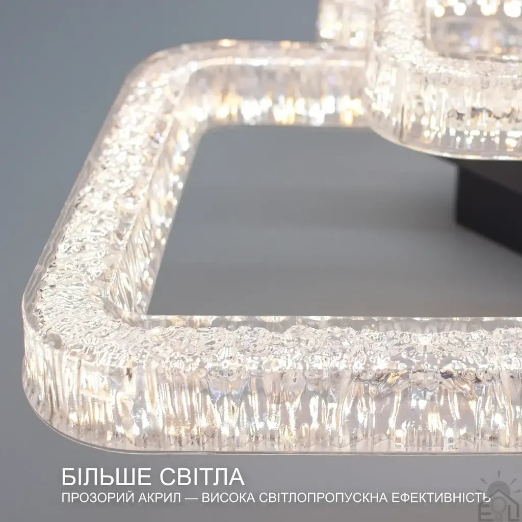 Смарт люстра керована світлодіодна OVAL ICE 6S 80 Вт 690x490x135 мм Чорна ESLLSE - фото 6