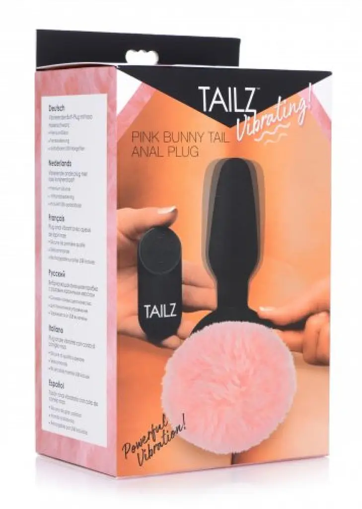 Анальна пробка Tailz Pink Bunny Tail 19 см (чорний) - фото 3