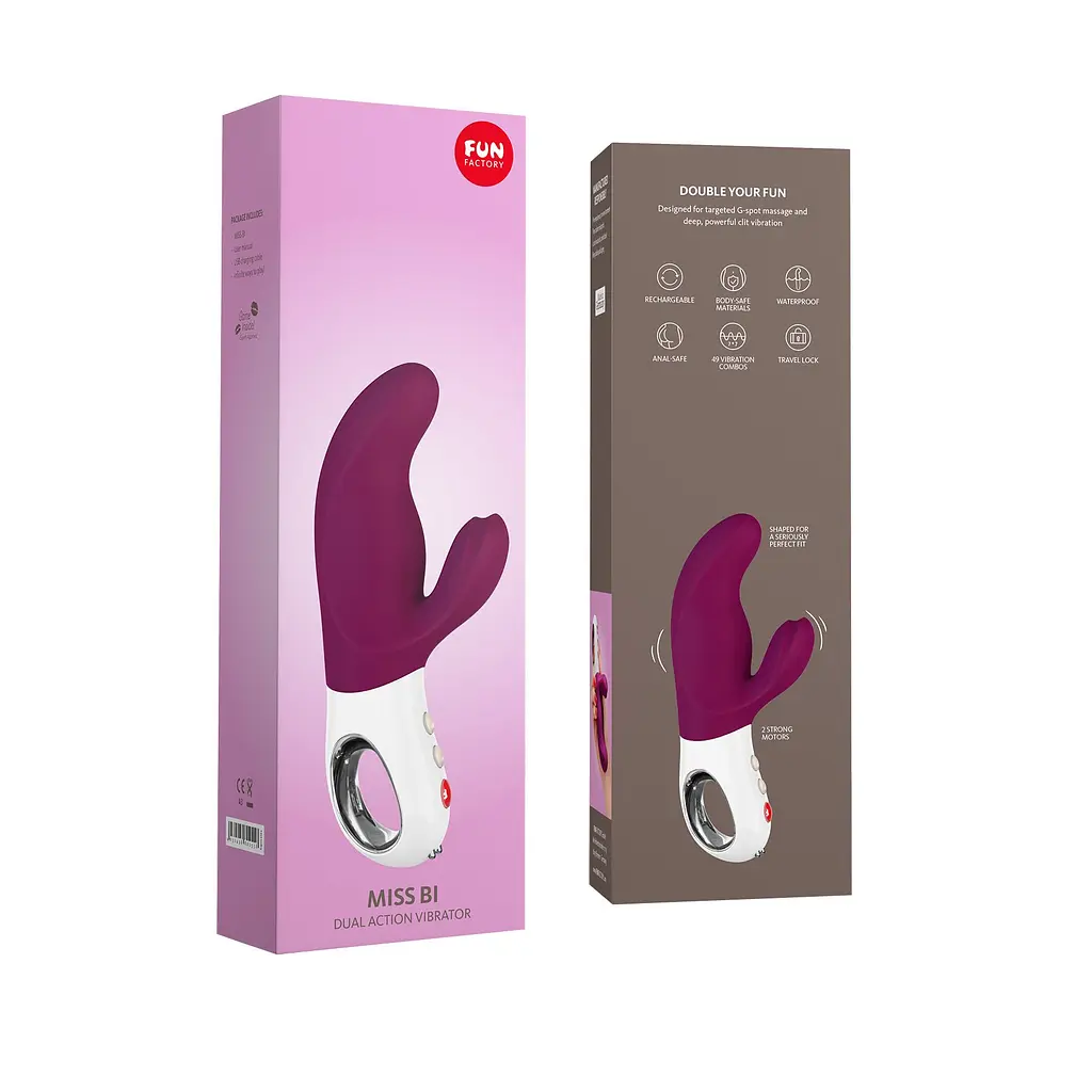 Вібратор-кролик Fun Factory MISS BI grape/white, 2 незалежні мотори, діаметр 4,2 см - фото 7