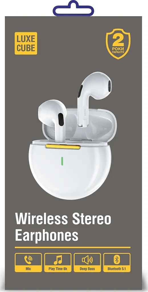 Bluetooth-гарнітура Luxe Cube PRO 6 White (4826668690034) - фото 2