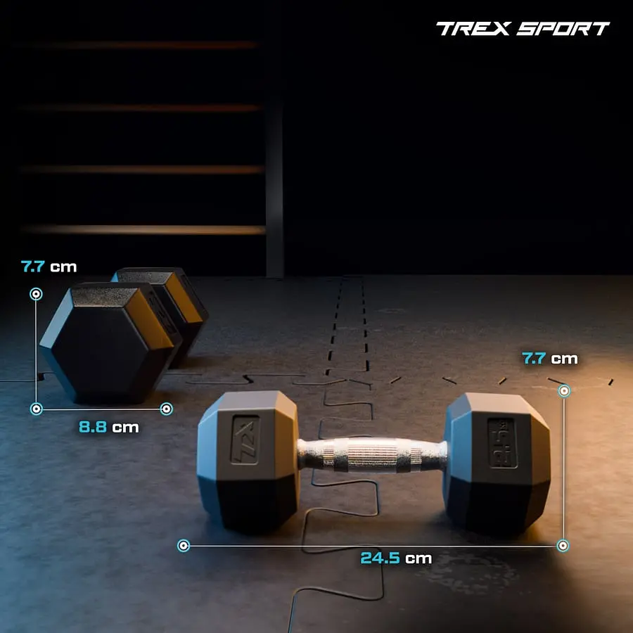 Гантеля шестигранна прогумована TX-025RD Trex Sport 2,5кг - фото 2