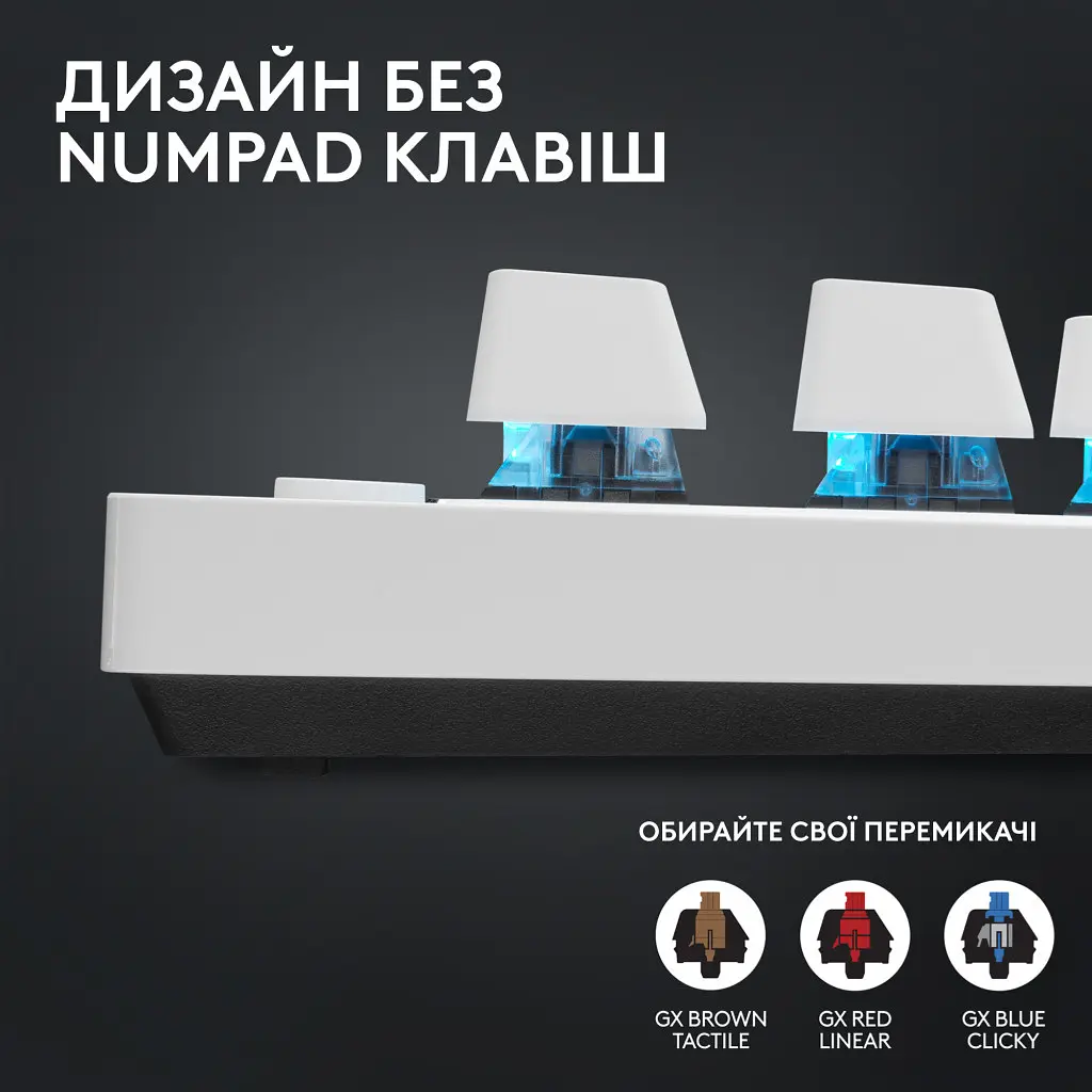 Клавіатура Logitech G PRO X TKL Lightspeed Tactile USB UA White (920-012148) - фото 11