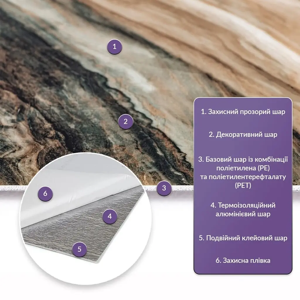 Самоклеюча стінова PET плитка 600x300x2mm (D) SW-00002309 - фото 2