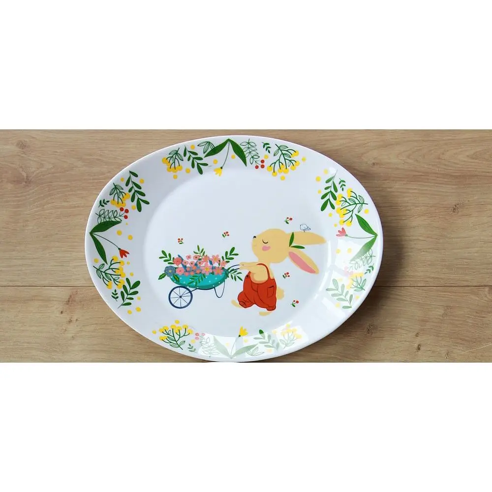 Тарілка Galleryglass Prometeo Зайчик з квітковим візочком 32 x 26 см (85006022/2) - фото 2