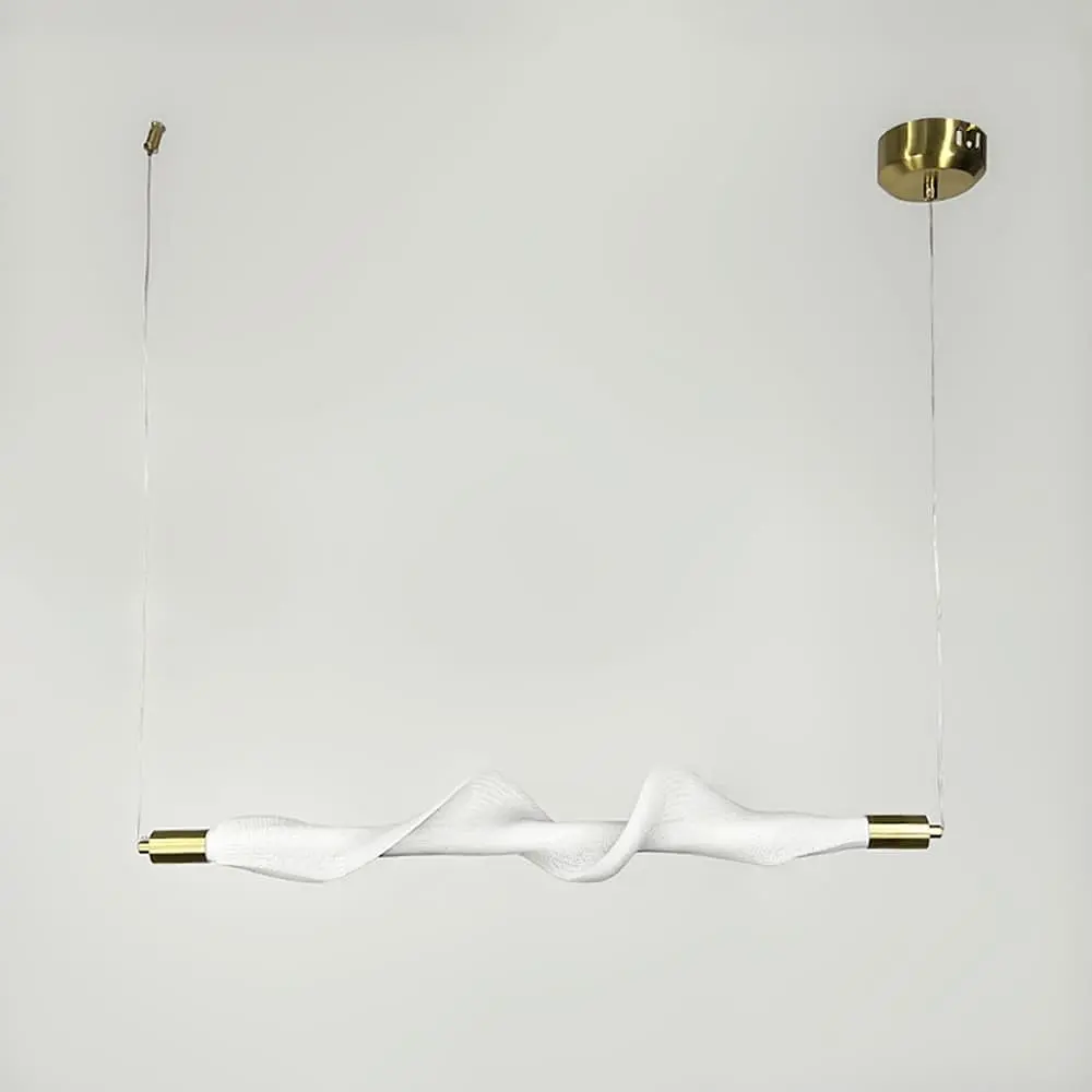 Світлодіодний горизонтальний світильник у латунному корпусі із білою сіткою 60 см | Арт. DE36/600 H WT | Line F - фото 2