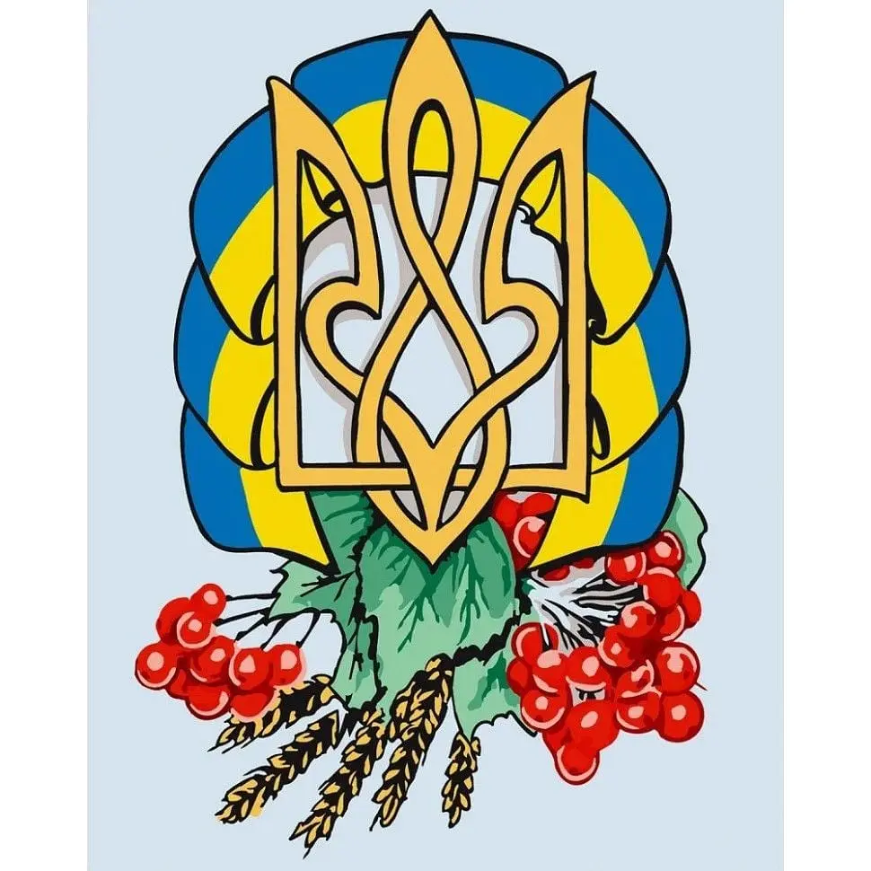 Набір картин за номерами 2 в 1 Art Craft Герб України 40х50 (10592-AC) та Гра в кальмара Робітник 40х50 см (10298-AC) - фото 2