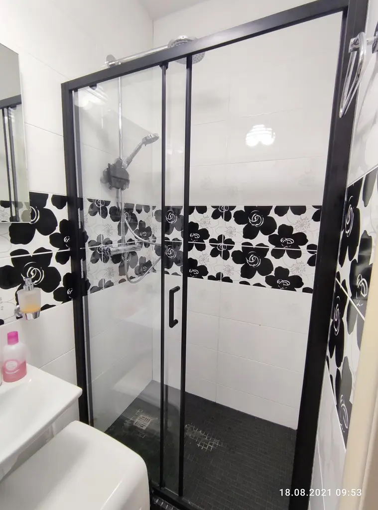 Душові двері Dusel EF185B Black Matt 110x190, Універсальна, прозорий, Черный матовый - фото 3