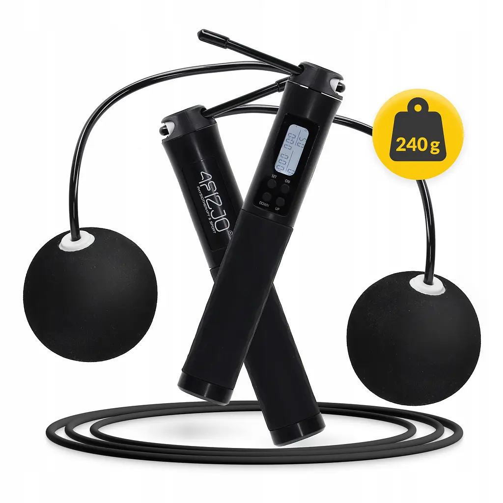 Скакалка з лічильником 4FIZJO 2 в 1 провідна/бездротова Black (P-5905973402200) - фото 3