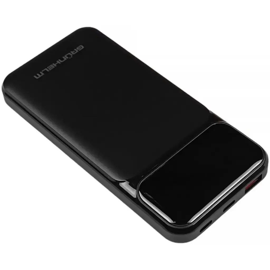 Портативна батарея Grunhelm GP-10BQC Power Bank 10.000 mAh чорна (137527) - фото 3