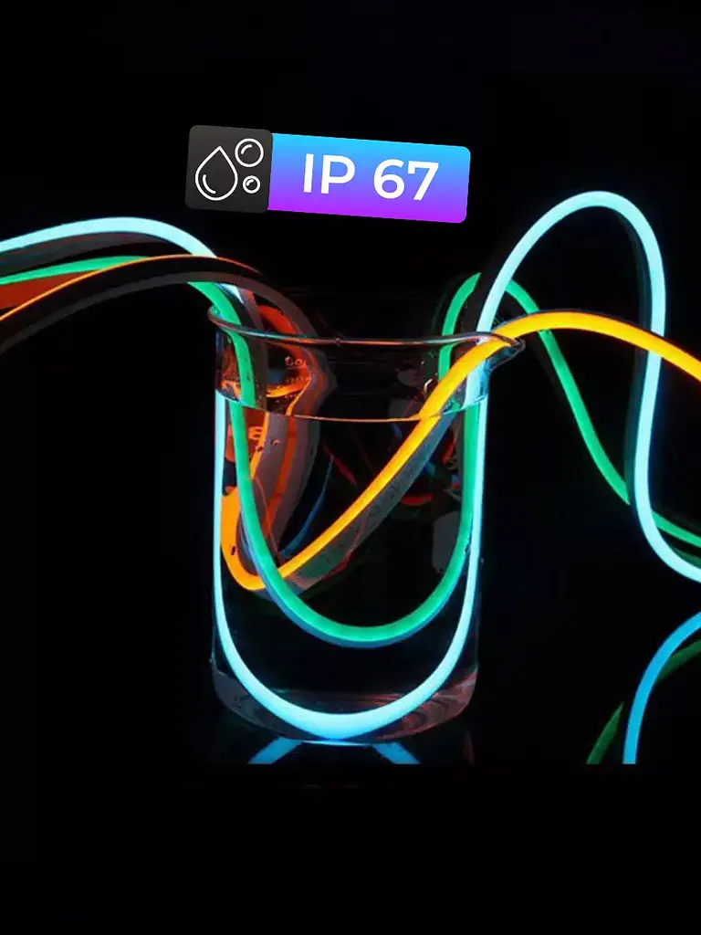 Розумна гнучка LED Neon RGB неонова стрічка шланг 5 метрів від 220V керування кольорами режимами з телефону Bluetooth додатком та пульт UKC - фото 6
