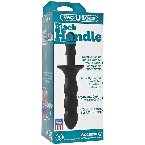 Doc Johnson з кріпленням Vac-U-Lock - Black Handle - тримач-рукоятка для іграшок - фото 3