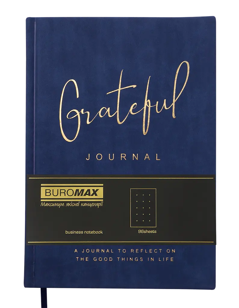 Блокнот діловий Buromax Grateful А5 96 арк. в крапку обкладинка штучна шкіра синій (BM.295319-02) - фото 2