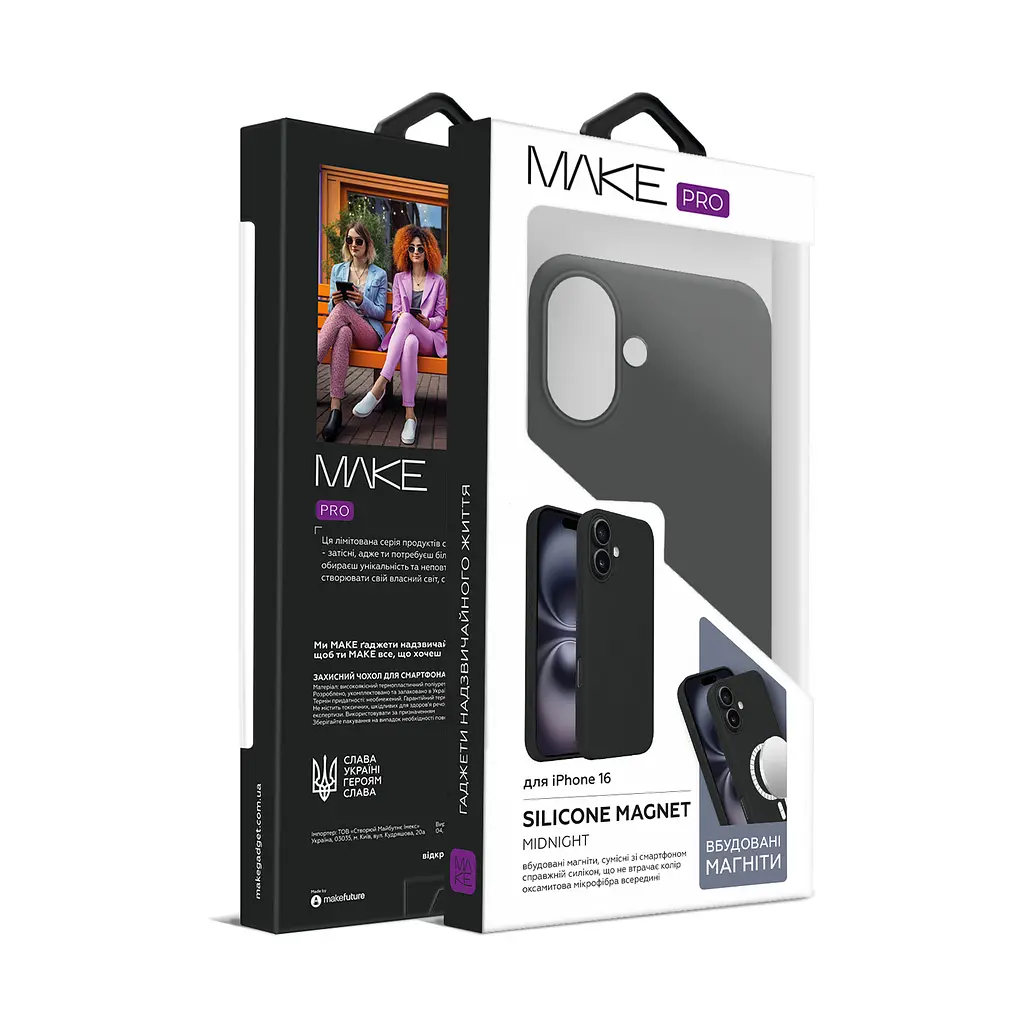 Чохол MAKE Apple iPhone 16 Silicone Magnet Pro Black - фото 4