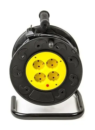 Подовжувач мережевий на котушці PowerPlant, 4 розетки, 40 м, Black, 8A, до 2.5 кВт, 2x1 мм² (PPRA08M400S4) - фото 3