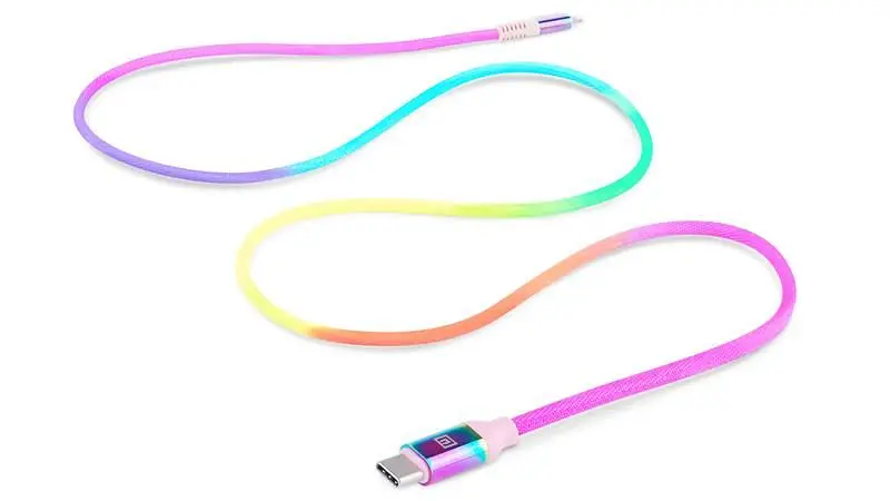 Кабель REAL-EL USB Type-C - Lightning (M/M), 1 м, Rainbow (EL123500054) - фото 2
