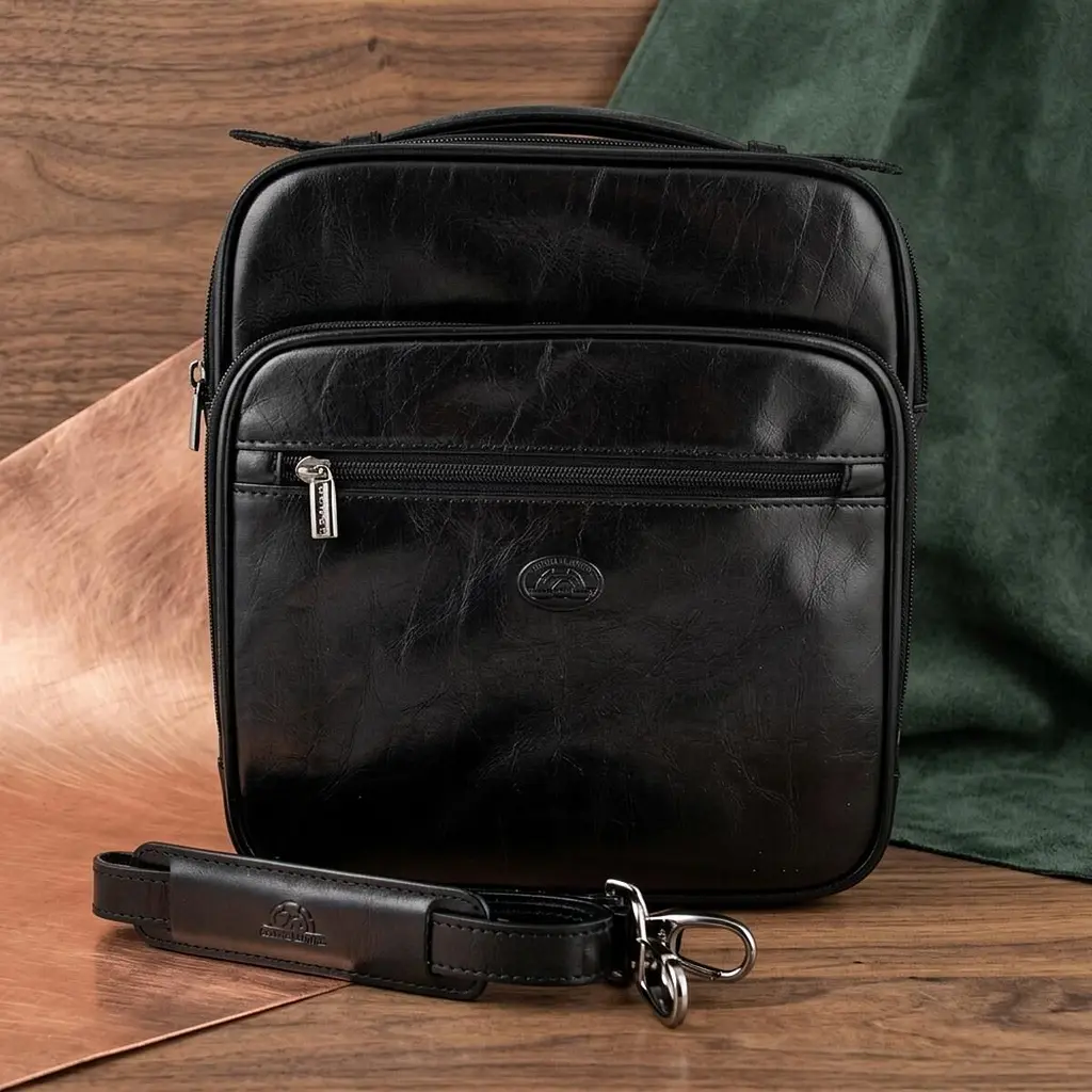 Чоловіча шкіряна сумка Tony Perotti Italico 7058 nero (90634) Чорна - фото 4