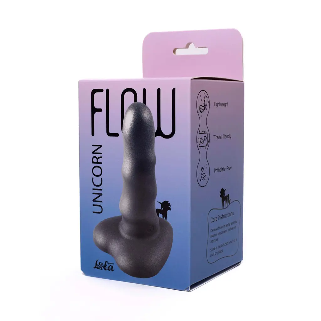 Фалоімітатор Lola Games Flow Unicorn Mini 12.5 см (чорний) - фото 4