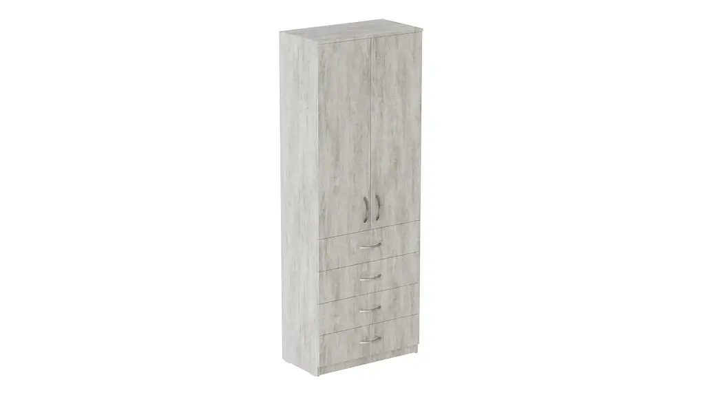 Шафа Анжело Ferrum-decor на 3 полиць з 2 дверима та 4 ящики 1900x700x380 ДСП Бетон 16 мм (FRD-105030) - фото 3