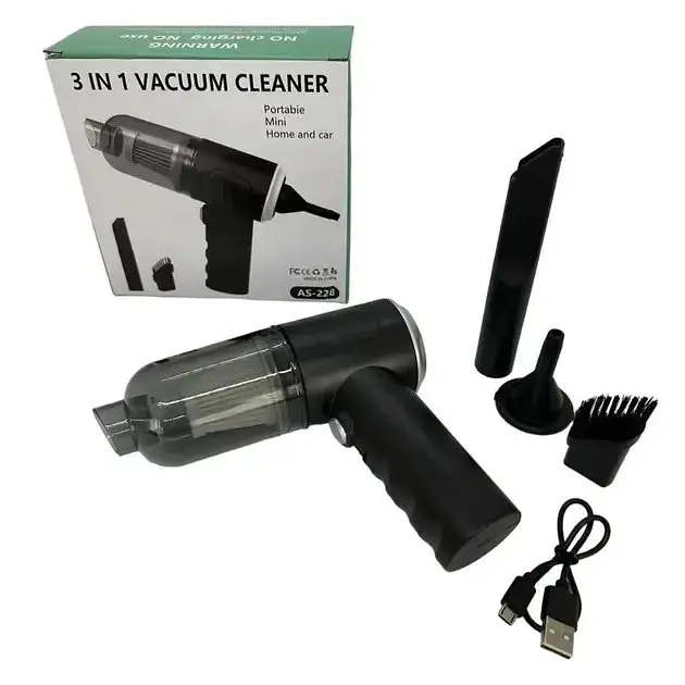 Беспроводной аккумуляторный пылесос Vacuum Cleaner AS-228 ручной 3 в 1 пылесос для автомобиля и дома мощность 120 Вт Черный - фото 5