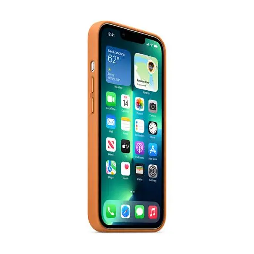 Чехол CasePro Leather Case with MagSafe Golden Brown для iPhone 13 Pro - фото 3