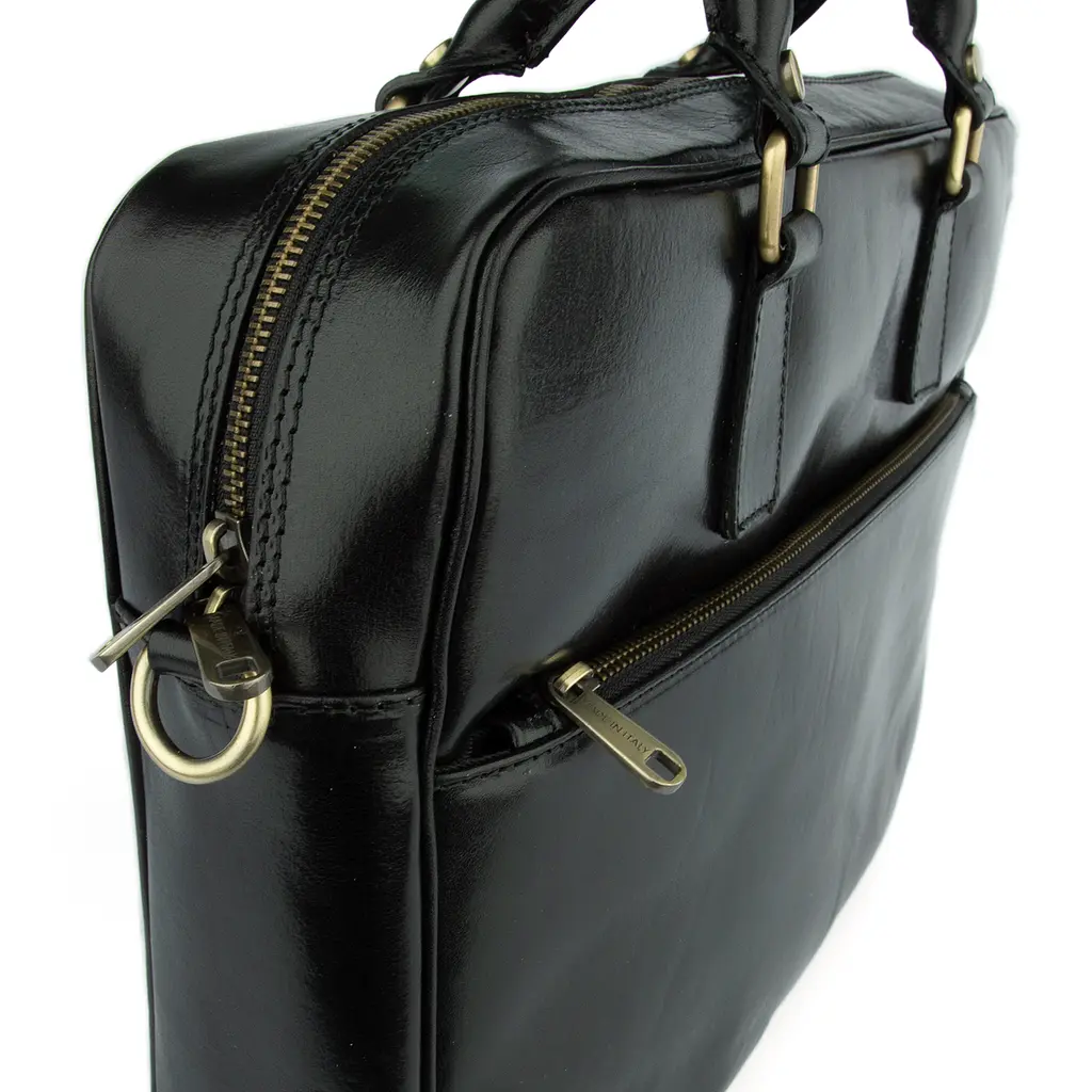 Портфель для ноутбука и документов кожаный А4 Virginia Conti m01287 черный - фото 4