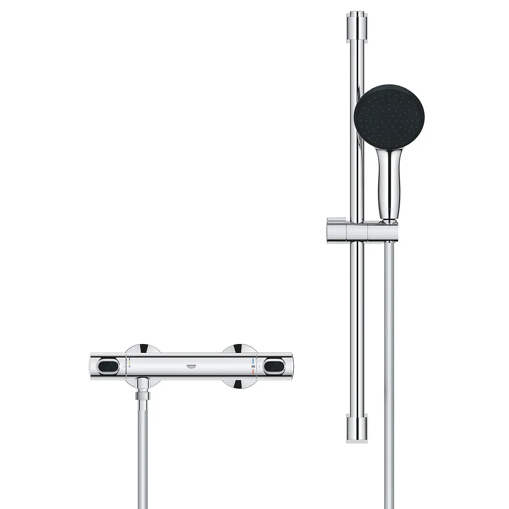 Набір змішувачів Grohe Quickfix термостат для душу з душовим гарнітуром Precision Flow THM та змішувач для раковини StartEdge S-Size UA202503TE, Хром - фото 4