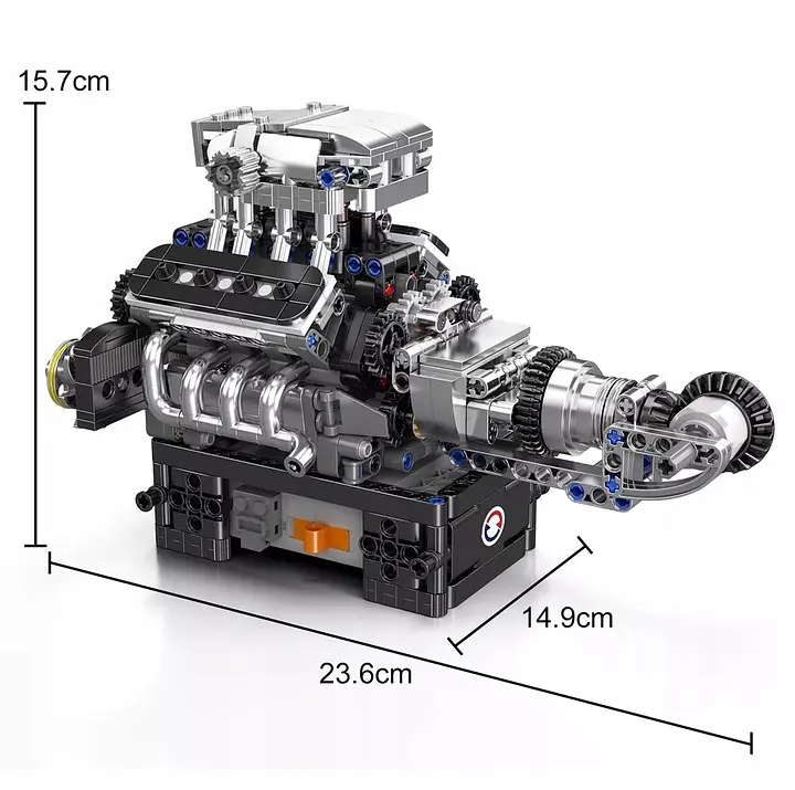 Конструктор двигун Mould King McLaren V8 Technic моторизований восьмициліндровий мотор для дітей та дорослих 737 деталей - фото 5