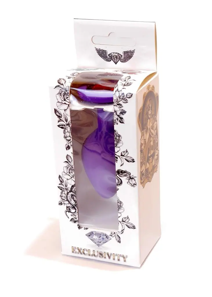 Силиконовая анальная пробка с кристаллом Boss Jewellery Purple Medium Red Diamond 8 см (красный) - фото 10