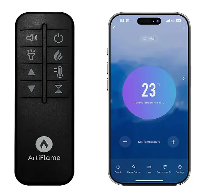 Електрокамін ArtiFlame Lofoten AF48 з 3D-ефектом полум’я, обігрівом та Wi-Fi керуванням - фото 6