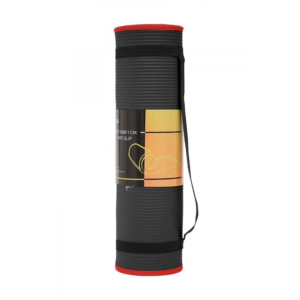 Килимок спортивний Cornix NBR 183 x 61 x 1 см для йоги та фітнесу XR-0094 Black/Red - фото 4