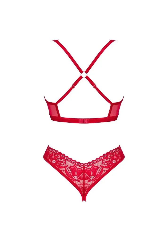 Комплект білизни Obsessive Lacelove M/L червоний - фото 8