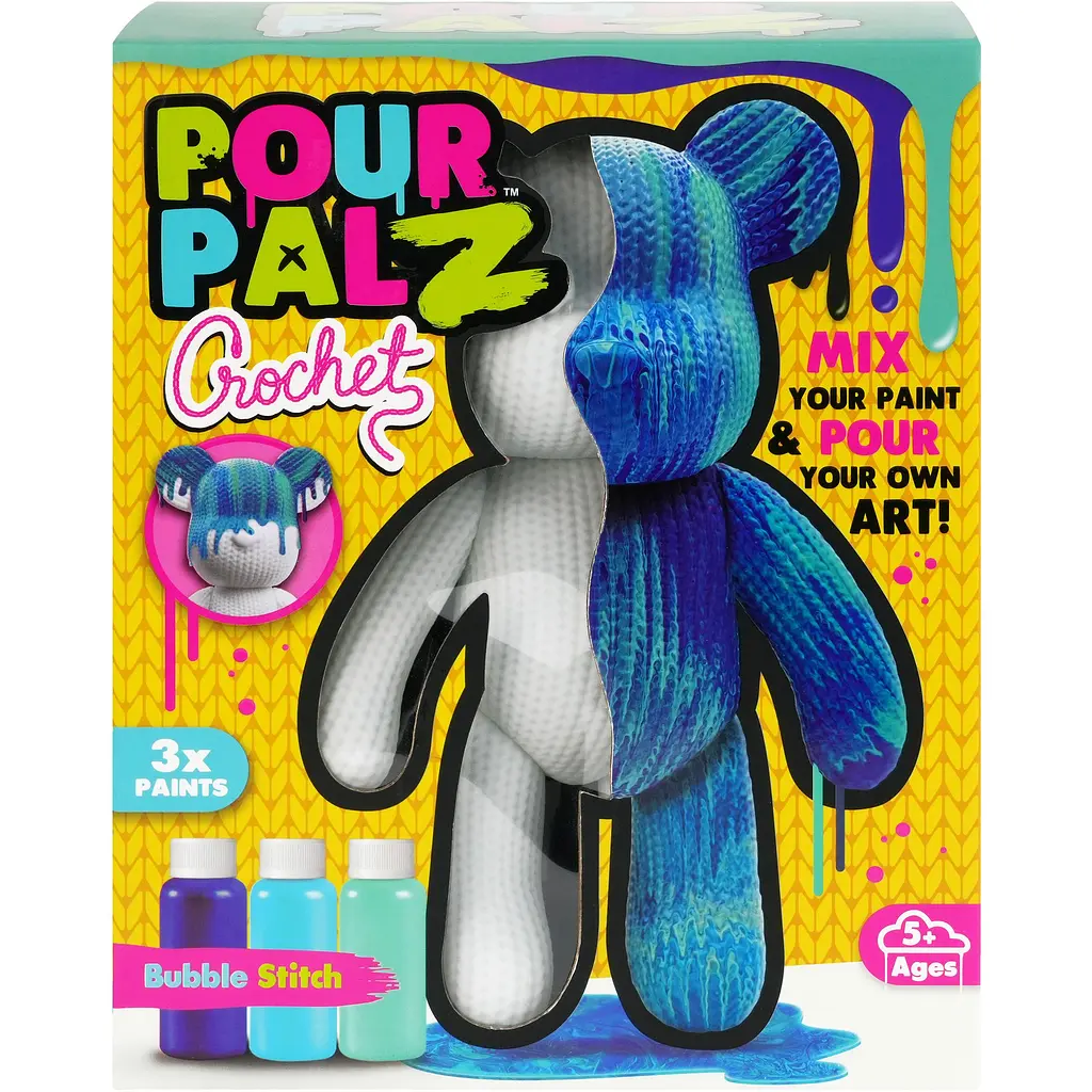 Набір для творчості ToyMonster Pour Palz Флюїд Арт Ведмедик Небесна блакить S4 В'язані дива (FC-G0004B)