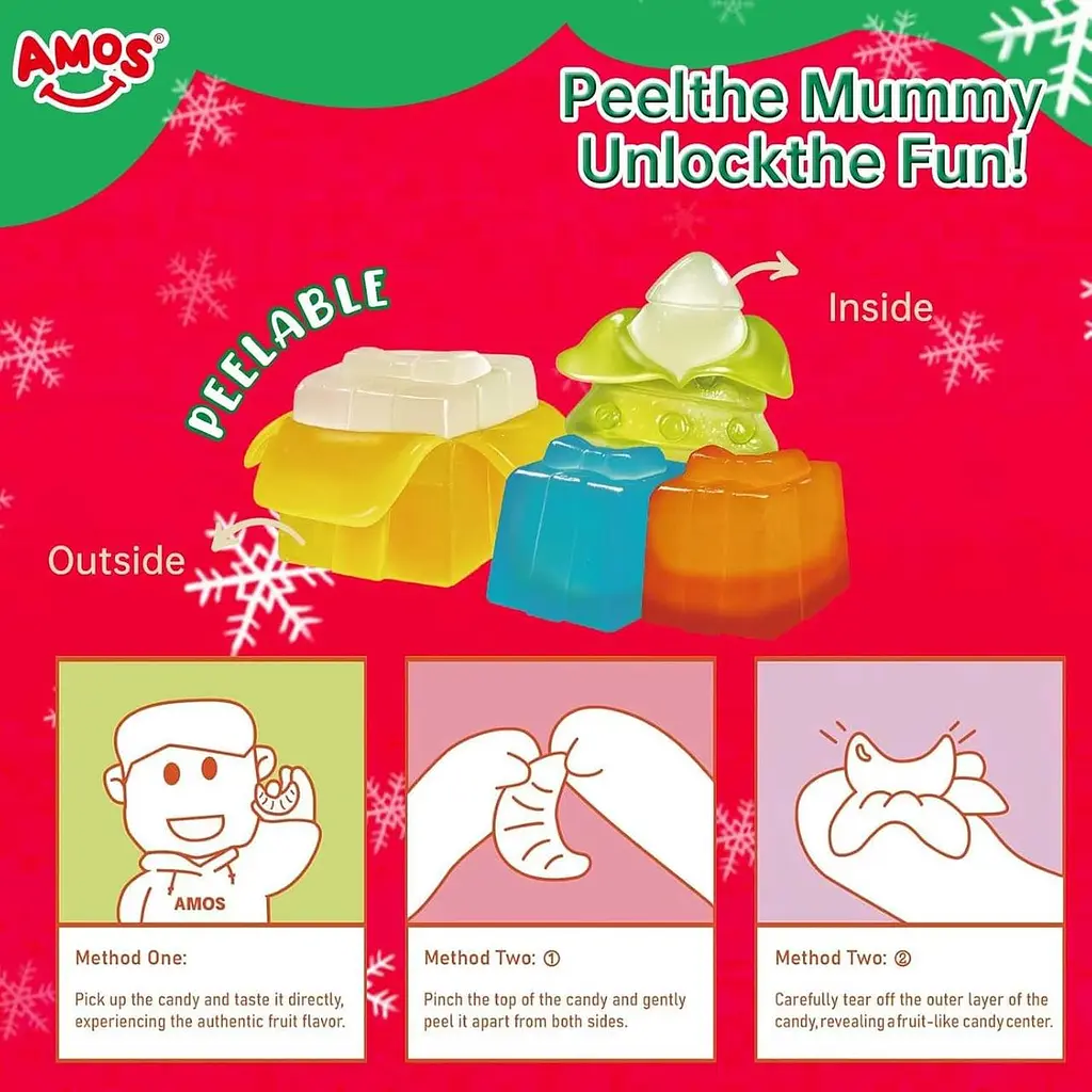 Желейні цукерки 4D Amos Peelerz Christmas Tree 170г - фото 6