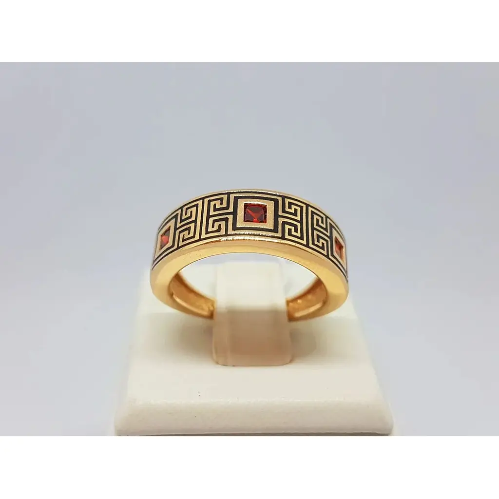 Золоте кільце Tango з фіанітами і емаллю. 380224Е 18 - фото 4