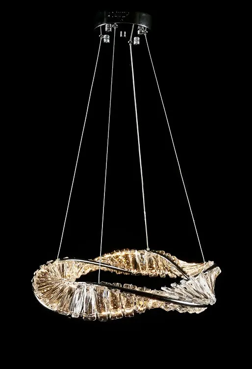 Фігурна хромована світлодіодна люстра Splendid Ray LD8955/450B/1 LED (CH), 45 см з кришталевим контуром - фото 4