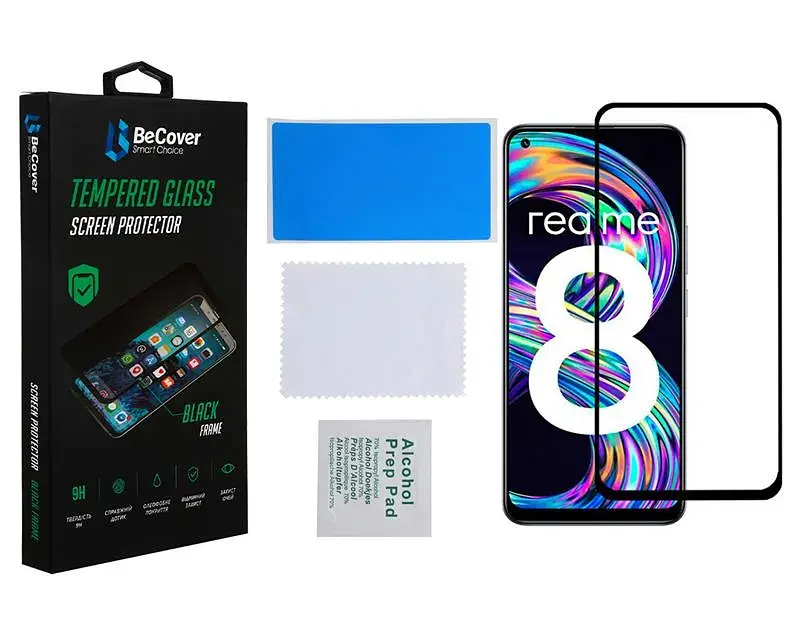 Скло захисне BeCover Realme 8 Black (706657)