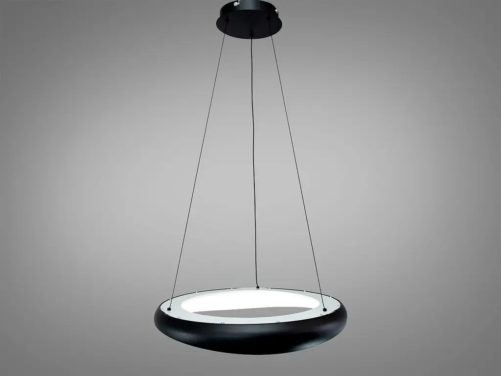 Стильна підвісна LED люстра кільце для спальні Diasha 0470A BK чорна 52 см 36W регульована за висотою - фото 3