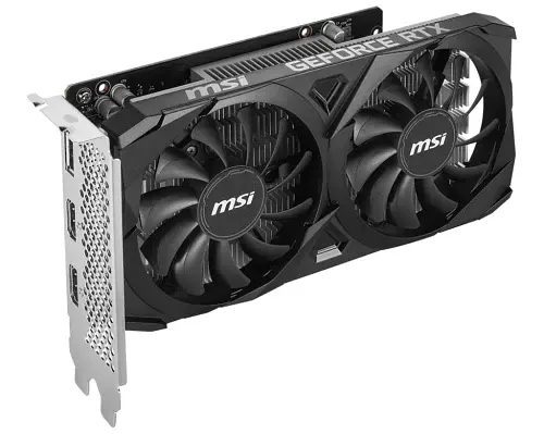 Відеокарта GeForce RTX 3050, MSI, VENTUS 2X E OC, 6Gb GDDR6, 96-bit, 2xHDMI/DP, 1492/14000 MHz (RTX 3050 VENTUS 2X E 6G OC) - фото 3