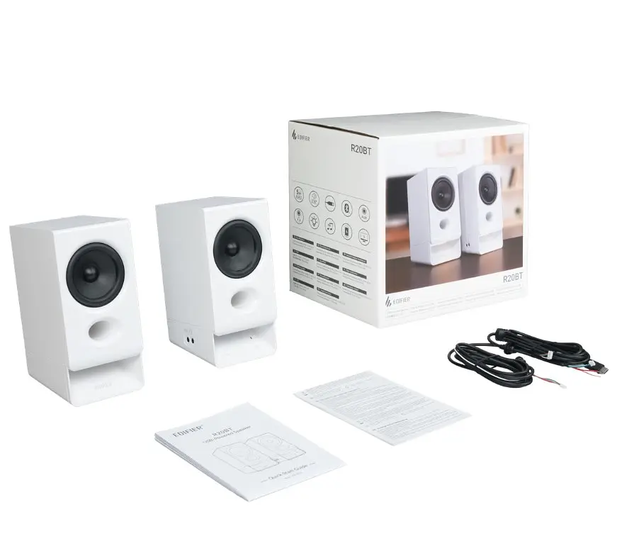 Комп'ютерні колонки 2.0 Edifier R-20-BT 5W USB-C, AUX, Bluetooth White - фото 5