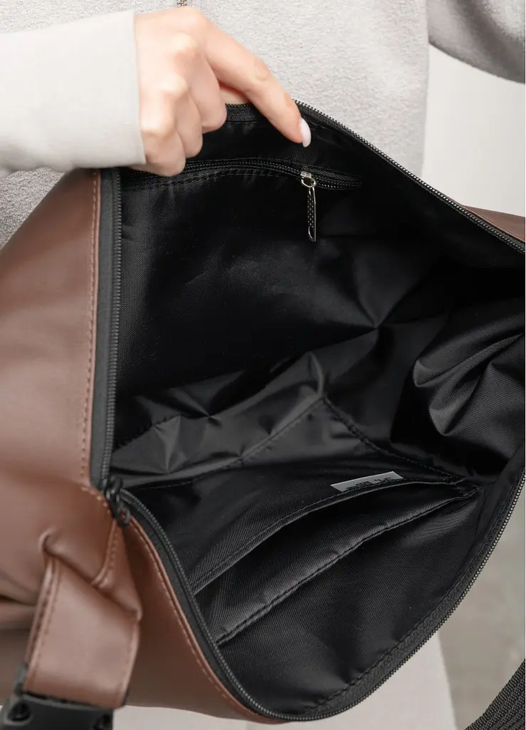 Жіноча сумка Sambag HOBO Bag-glove шоколадна 50 х 28 х 5 см (53400020) - фото 5